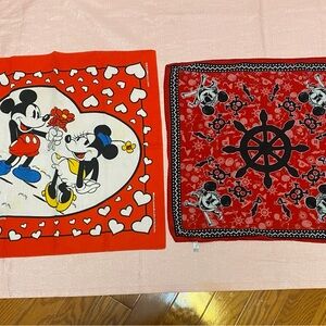Mickey and Minnie Mouse Red Bandana lot of 2